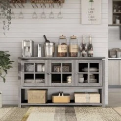 Carita Transitional Windowpane Cabinets Buffet - HOMES: Inside + Out -HOMES: Inside + Out Store GUEST 51c01ad1 0670 43d6 9c6a 8b90de18ac79