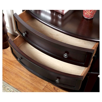 Julie Curved 2 Drawer Side Table Brown - HOMES: Inside + Out 2 Julie Curved 2 Drawer Side Table Brown - HOMES: Inside + Out - Image 2