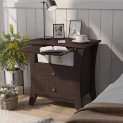Banbridge 2 Drawer Nightstand With Open Shelf Espresso - HOMES: Inside + Out -HOMES: Inside + Out Store GUEST 54760853 a582 46e7 a6e1 d1e8e1ffe733
