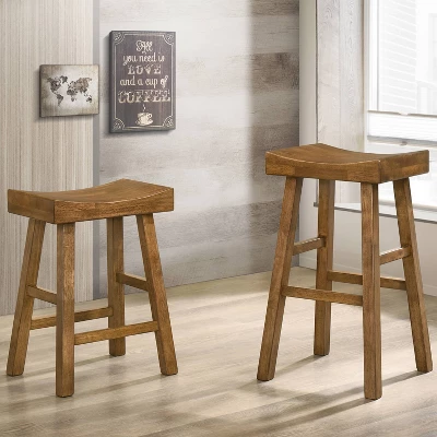 Set Of 2 29" Lille Seat Saddle Counter Height Barstools - HOMES: Inside + Out 2 Set Of 2 29" Lille Seat Saddle Counter Height Barstools - HOMES: Inside + Out - Image 2