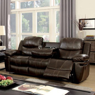 Orvis Bonded Leather Reclining Sofa Brown - HOMES: Inside + Out 2 Orvis Bonded Leather Reclining Sofa Brown - HOMES: Inside + Out - Image 2
