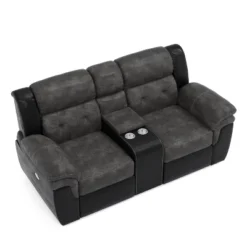 Melio Loveseat With 2 Powered Recliners Gray/Black - HOMES: Inside + Out 6 Melio Loveseat With 2 Powered Recliners Gray/Black - HOMES: Inside + Out -HOMES: Inside + Out Store GUEST 5c2e8a4a 3896 4ce4 b031 27a4070c4053