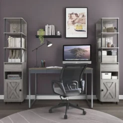 3pc Clander TV Stand And Bookcase Tower Set Vintage Gray Oak - HOMES: Inside + Out 23 3pc Clander TV Stand And Bookcase Tower Set Vintage Gray Oak - HOMES: Inside + Out -HOMES: Inside + Out Store GUEST 5c982645 6459 4c0c 99df 833d9aa60c80