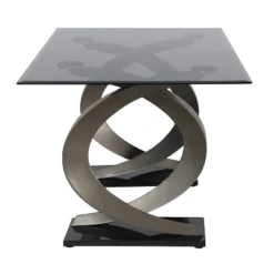 58" Gleneagles Modern Rectangle Glass Top Dining Table Gray/Champagne/Black - HOMES: Inside + Out 12 58" Gleneagles Modern Rectangle Glass Top Dining Table Gray/Champagne/Black - HOMES: Inside + Out -HOMES: Inside + Out Store GUEST 5e2d1a5e 7be8 4601 8a0b 400383e3603e