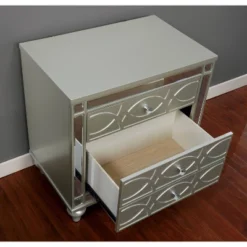 2pc Queen La Mesa Bedroom Set With Nightstand Silver - HOMES: Inside + Out -HOMES: Inside + Out Store GUEST 5f5d2b01 3836 4782 8a7c 2c7c04756d46