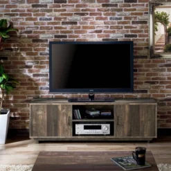 Fraire Contemporary TV Stand For TVs Up To 60" Reclaimed Oak - HOMES: Inside + Out