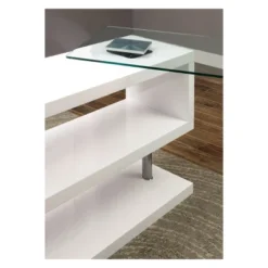 Nagini Swivel Computer Desk Glossy White - HOMES: Inside + Out -HOMES: Inside + Out Store GUEST 650715ce fb04 4af9 9b1e c859c7dbee65