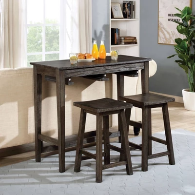3pc Helbrana Bar Height Dining Set Gray - HOMES: Inside + Out 1 3pc Helbrana Bar Height Dining Set Gray - HOMES: Inside + Out