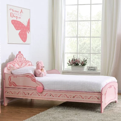 Twin Nemma Princess Crown Twin Bed Pink - Homes: Inside + Out 2 Twin Nemma Princess Crown Twin Bed Pink - Homes: Inside + Out - Image 2