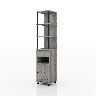 2pc Clander TV Stand And Bookcase Tower Set Vintage Gray Oak - HOMES: Inside + Out 12 2pc Clander TV Stand And Bookcase Tower Set Vintage Gray Oak - HOMES: Inside + Out - Image 12