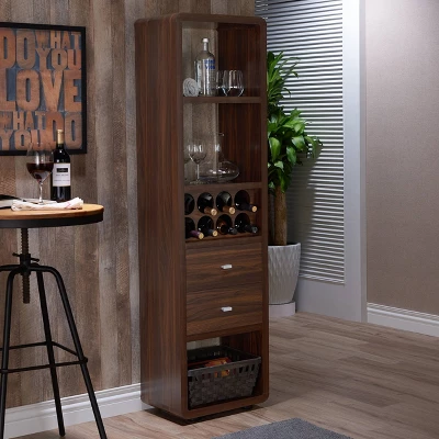 Iohomes Sierri Contemporary Wine Cabinet Dark Walnut - HOMES: Inside + Out 1 Iohomes Sierri Contemporary Wine Cabinet Dark Walnut - HOMES: Inside + Out