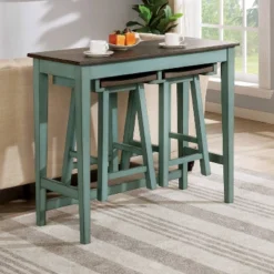 3pc Helbrana Bar Height Dining Set Green - HOMES: Inside + Out