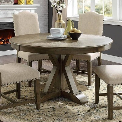 Iohomes Jellison Transitional Round Dining Table Light Oak - HOMES: Inside + Out 1 Iohomes Jellison Transitional Round Dining Table Light Oak - HOMES: Inside + Out