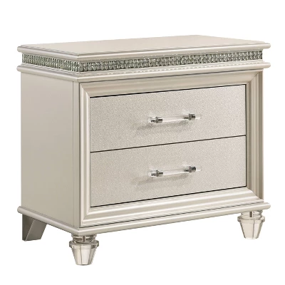 2pc Granite Nightstand And Dresser Set Pearl White - HOMES: Inside + Out 1 2pc Granite Nightstand And Dresser Set Pearl White - HOMES: Inside + Out