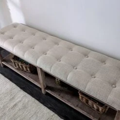 Wixam Tufted Bench Beige/Brown - HOMES: Inside + Out -HOMES: Inside + Out Store GUEST 769c7baa 1998 4e77 af82 aef4175a6463