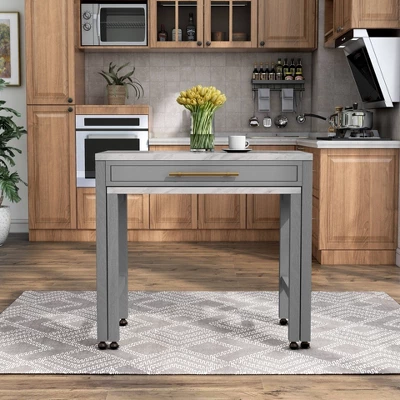 39" Gardenside Rectangle Nested Counter Height Dining Tables White/Light Gray - HOMES: Inside + Out 11 39" Gardenside Rectangle Nested Counter Height Dining Tables White/Light Gray - HOMES: Inside + Out - Image 11