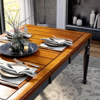 Jameson Country Style Extendable Dining Table Black/Oak - HOMES: Inside + Out 5 Jameson Country Style Extendable Dining Table Black/Oak - HOMES: Inside + Out - Image 5