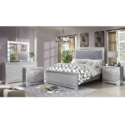 5pc Tenaya Bedroom Set Silver/Gray - HOMES: Inside + Out 1 5pc Tenaya Bedroom Set Silver/Gray - HOMES: Inside + Out