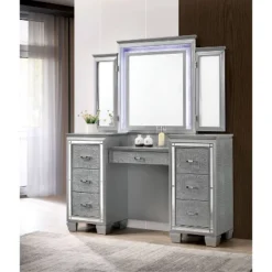2pc Mallery Vanity Set With Stool Silver - HOMES: Inside + Out 11 2pc Mallery Vanity Set With Stool Silver - HOMES: Inside + Out -HOMES: Inside + Out Store GUEST 7c013e39 84dd 4232 a898 7fd69f033509