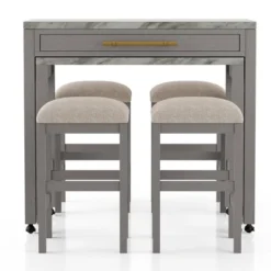 5pc Gardenside Expandable Counter Height Dining Table Set White/Light Gray/Beige - HOMES: Inside + Out 9 5pc Gardenside Expandable Counter Height Dining Table Set White/Light Gray/Beige - HOMES: Inside + Out -HOMES: Inside + Out Store GUEST 7fa3f203 10fe 425c 93fd c031a1a2127b