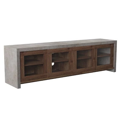 Briggin Industrial TV Stand For TVs Up To 70" Walnut/Cement - HOMES: Inside + Out 2 Briggin Industrial TV Stand For TVs Up To 70" Walnut/Cement - HOMES: Inside + Out - Image 2