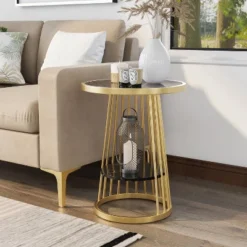Tinful Modern Round Side Table - HOMES: Inside + Out -HOMES: Inside + Out Store GUEST 8277603a 0fff 460f a3e7 5b7175531176