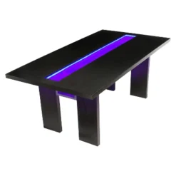 Stevenson Glass Insert Open Shelf W/Led Lights Dining Table Black - HOMES: Inside + Out 6 Stevenson Glass Insert Open Shelf W/Led Lights Dining Table Black - HOMES: Inside + Out -HOMES: Inside + Out Store GUEST 837dba47 327d 4d0a a2d2 b7f0c14bde99