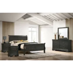 5pc Sliver Sleigh Bedroom Set - HOMES: Inside + Out