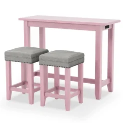 3pc Rockland Dining Set With USB Plug Antique Pink - HOMES: Inside + Out 7 3pc Rockland Dining Set With USB Plug Antique Pink - HOMES: Inside + Out -HOMES: Inside + Out Store GUEST 8bd7f085 940d 40a3 9f55 a648778b77d1