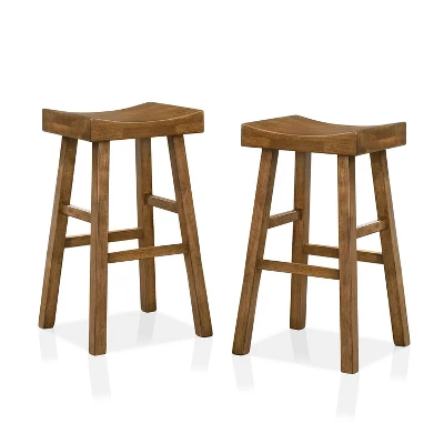 Set Of 2 29" Lille Seat Saddle Counter Height Barstools - HOMES: Inside + Out 3 Set Of 2 29" Lille Seat Saddle Counter Height Barstools - HOMES: Inside + Out - Image 3