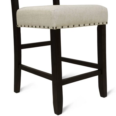 2pk Eliza Button Tufted Counter Height Barstool Black/Beige - HOMES: Inside + Out 3 2pk Eliza Button Tufted Counter Height Barstool Black/Beige - HOMES: Inside + Out - Image 3