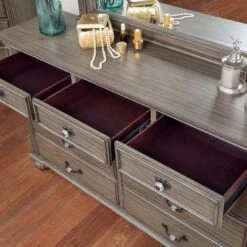 Pennings 9 Drawer Dresser With Mirror Gray - HOMES: Inside + Out 11 Pennings 9 Drawer Dresser With Mirror Gray - HOMES: Inside + Out -HOMES: Inside + Out Store GUEST 950e0e37 0d4d 4895 b831 2effc460a16f