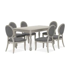 7pc Gordon Transitional Dining Set Antique White/Gray - HOMES: Inside + Out -HOMES: Inside + Out Store GUEST 9823aed3 bfc7 4742 9aff b1013eabac5d