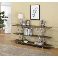 47" Seto 3 Shelf Console Table Dark Oak - HOMES: Inside + Out -HOMES: Inside + Out Store GUEST 9884a852 4c77 4cb8 bf0d e317021097d4