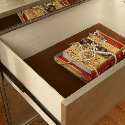 Schulich 2 Drawer Nightstand Champagne - HOMES: Inside + Out 3 Schulich 2 Drawer Nightstand Champagne - HOMES: Inside + Out - Image 3