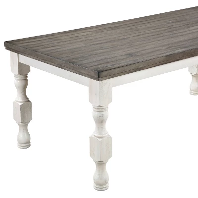 78" Cambrien Rustic Two-Tone Dining Table Antique White/Gray - HOMES: Inside + Out 6 78" Cambrien Rustic Two-Tone Dining Table Antique White/Gray - HOMES: Inside + Out - Image 6