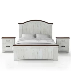 3pc Willow Rustic Bedroom Set With 2 Nightstands Distressed White/Walnut - HOMES: Inside + Out 16 3pc Willow Rustic Bedroom Set With 2 Nightstands Distressed White/Walnut - HOMES: Inside + Out -HOMES: Inside + Out Store GUEST 9f0f4443 b3a9 4d75 9ed5 43419b4e2371