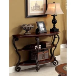 Telmin Traditional Sofa Table Brown Cherry - HOMES: Inside + Out