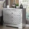 Tenaya 2 Drawer Nightstand With Hidden Drawer And USB Ports Silver - HOMES: Inside + Out