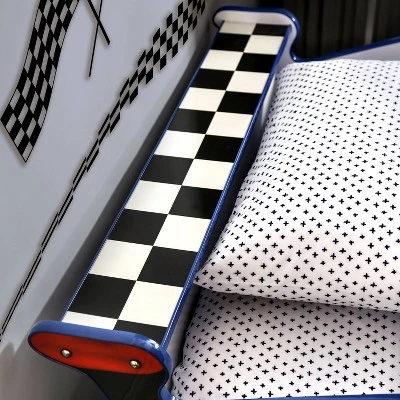 Twin Quessa Police Car Bed With Led Headlight Chair Black/White - HOMES: Inside + Out 8 Twin Quessa Police Car Bed With Led Headlight Chair Black/White - HOMES: Inside + Out - Image 8