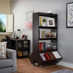 66.15" Brunetti Mobile Bookcase Espresso - HOMES: Inside + Out