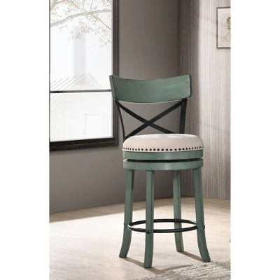 Set Of 2 Lynick Cross Back Swivel Counter Height Barstools - HOMES: Inside + Out 1 Set Of 2 Lynick Cross Back Swivel Counter Height Barstools - HOMES: Inside + Out