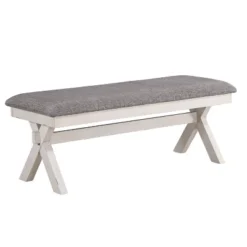 6pc Arga Solid Wood Dining Set Gray/Antique White - HOMES: Inside + Out -HOMES: Inside + Out Store GUEST b2938330 85a3 4f92 996a f75cd39a6b6f