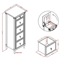 Magg 4 Drawer Jewelry Chest With Flip Up Mirror Antique White/Antique Gray Two Tone - HOMES: Inside + Out -HOMES: Inside + Out Store GUEST b3328e74 eed4 4bcc 9540 9d9a24a82505