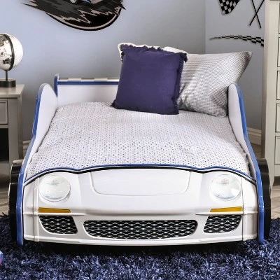 Twin Quessa Police Car Bed With Led Headlight Chair Black/White - HOMES: Inside + Out 3 Twin Quessa Police Car Bed With Led Headlight Chair Black/White - HOMES: Inside + Out - Image 3
