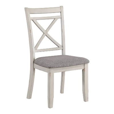 7pc Arga Solid Wood Dining Set Gray/Antique White - HOMES: Inside + Out 3 7pc Arga Solid Wood Dining Set Gray/Antique White - HOMES: Inside + Out - Image 3