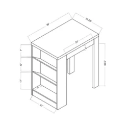 Annemarie Modern Bar Table With Side Wine Storage Cappuccino - HOMES: Inside + Out -HOMES: Inside + Out Store GUEST b74af2ab 0e53 41ac b7cf c070e42216f1