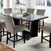 70" Westlie Rectangular Genuine Marble Top Counter Height Table Gray/Black - HOMES: Inside + Out