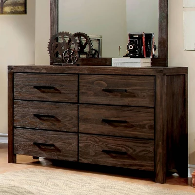 Hayes 6 Drawer Dresser Light Brown/Dark Gray - HOMES: Inside + Out 1 Hayes 6 Drawer Dresser Light Brown/Dark Gray - HOMES: Inside + Out