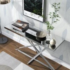Drubeck Mirrored Rectangle Sofa Table Chrome - HOMES: Inside + Out 7 Drubeck Mirrored Rectangle Sofa Table Chrome - HOMES: Inside + Out -HOMES: Inside + Out Store GUEST c24770fb e647 457d b523 9b7ec5bffe9f